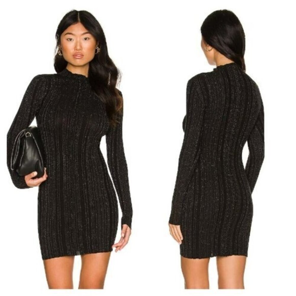 L'academie Jura Mini Knit Dress - Gunmetal